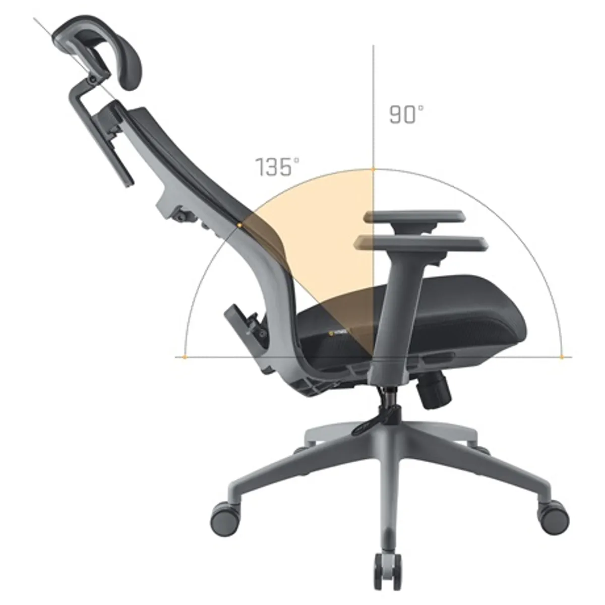 Yenkee YGC 500GY FISHBONE Fishbone szinkron mechanizmus 3D deréktámasz hálós háttámla #6