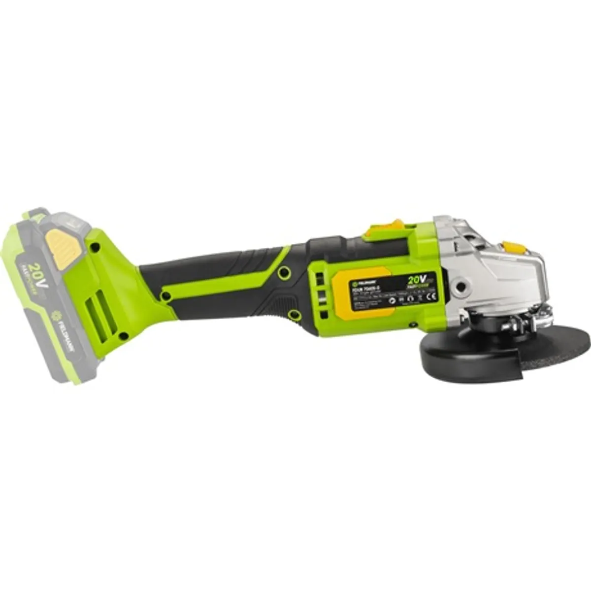 Fieldmann FDUB 70605-0 akkumulátoros sarokcsiszoló 20V Li-ion 115 mm 0-11000 rpm tárcsafék 3 pozíciós oldalsó fogantyú #7