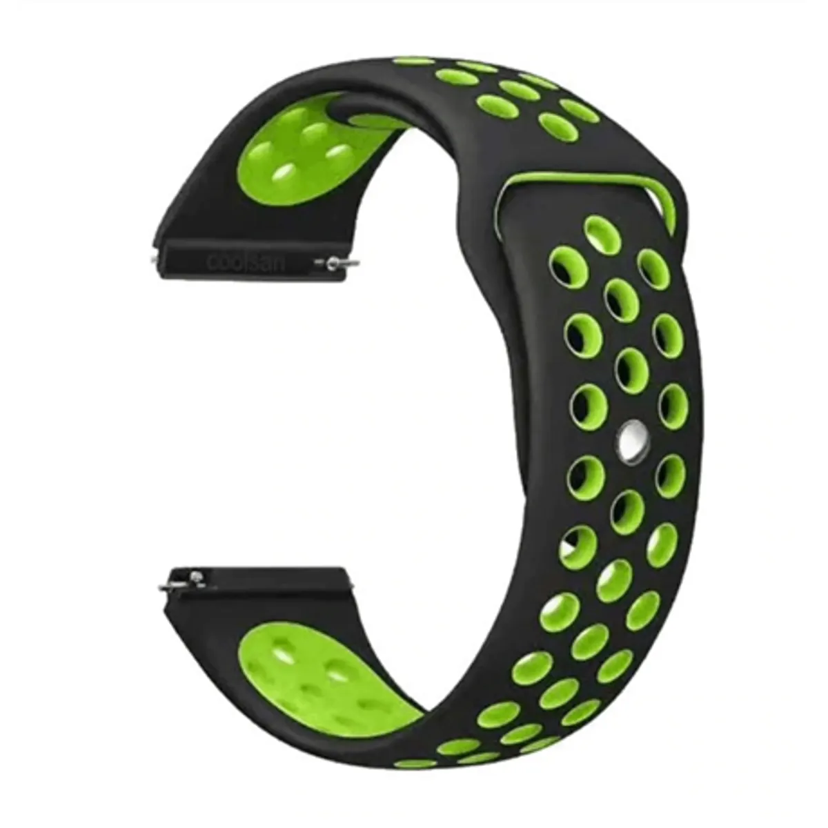 Mybandz 20SKU4578 lélegző szilikon óraszíj 20mm fekete-zöld #1