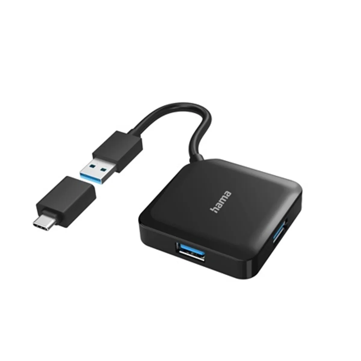 Hama 00200116 4-portos USB-A hub USB 3.2 Gen1 USB-C adapterrel fekete #1