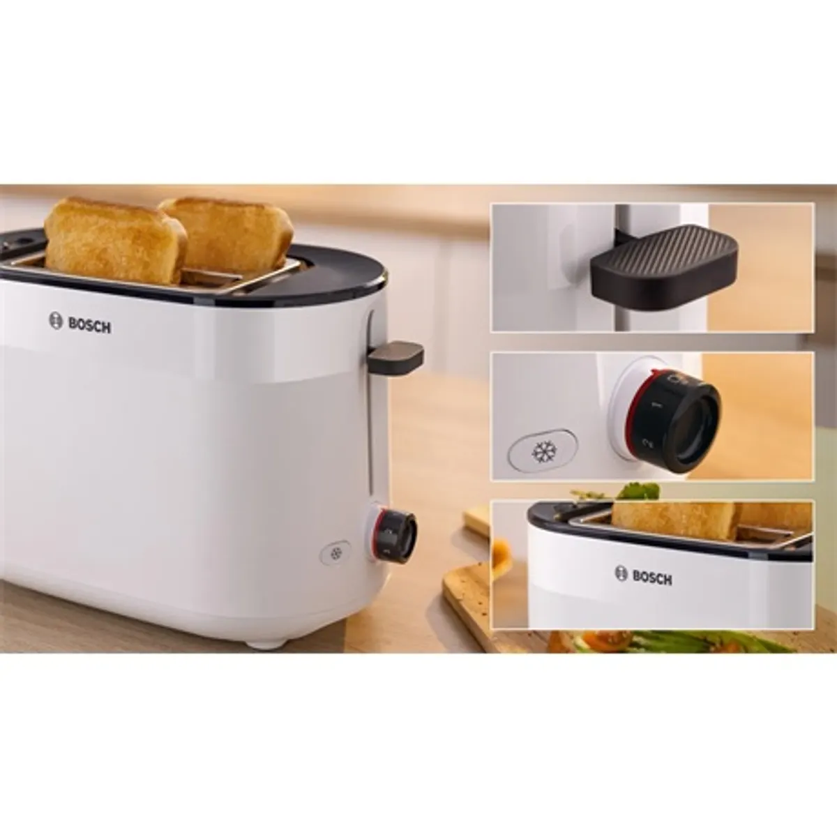 Bosch TAT2M121 kenyérpirító 2 szeletes olvasztás és újramelegítés középre helyező automatikus kikapcsolás #4