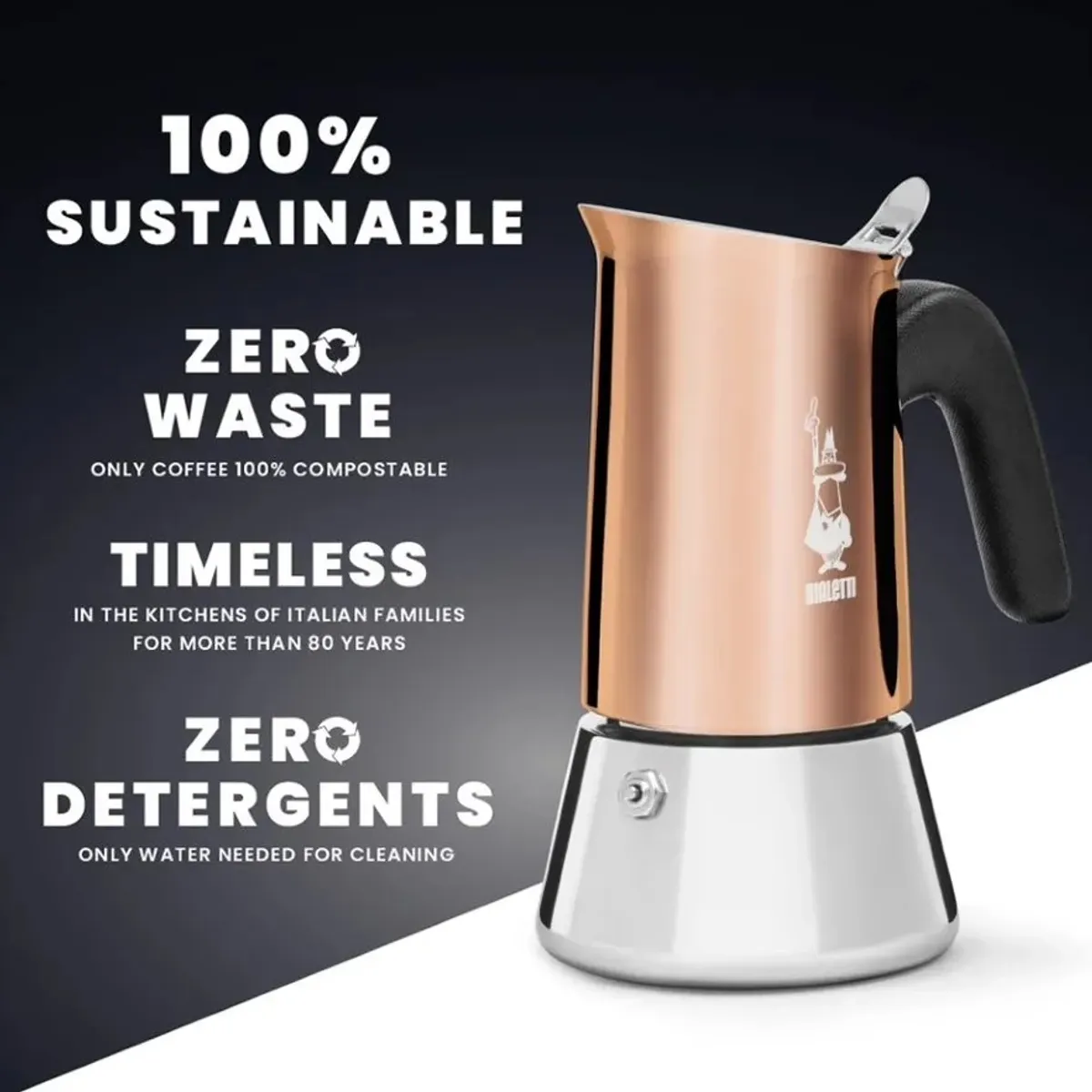 Bialetti 7282-CN VENUS Venus kotyogós kávéfőző 2 adag rozsdamentes acél biztonsági szelep #4
