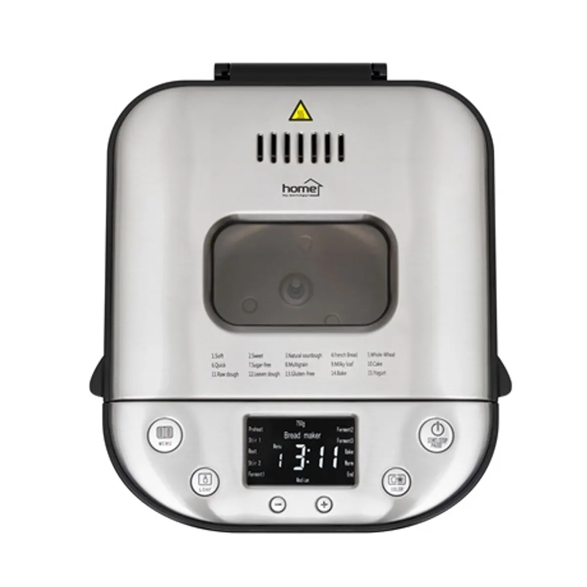 Home by Somogyi HG KS 900 kenyérsütő 15 program 500 g, 750 g, 900 g memória 15 perc áramszünet rozsdamentes felület #3