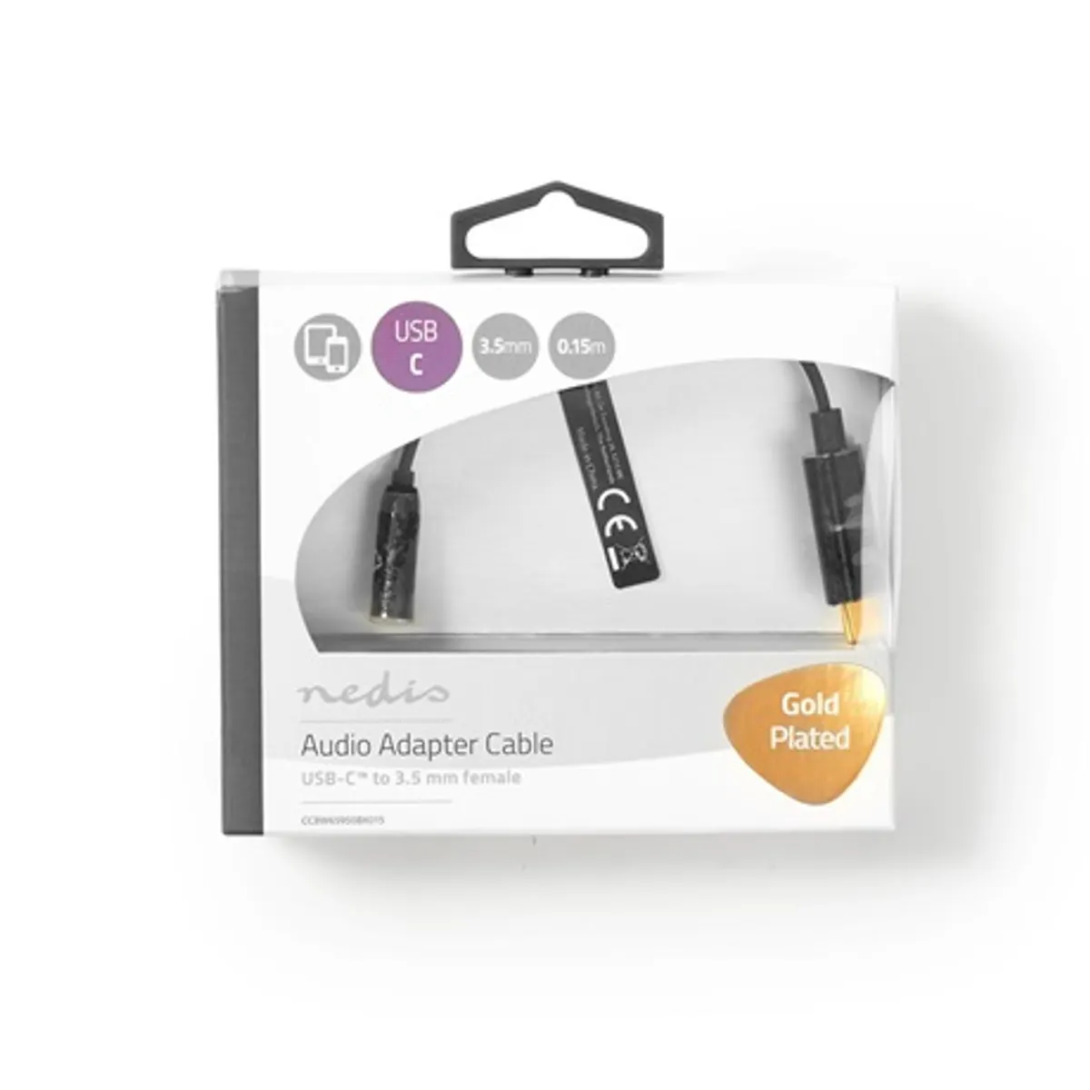 Nedis CCBW65950BK015 USB-C apa - 3,5 mm sztereó anya adapter 15 cm fekete #4