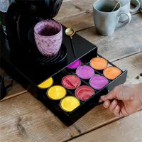 Bewello BW1000B kávékapszula tartó 20db 4 oszlopos Dolce Gusto matt fekete