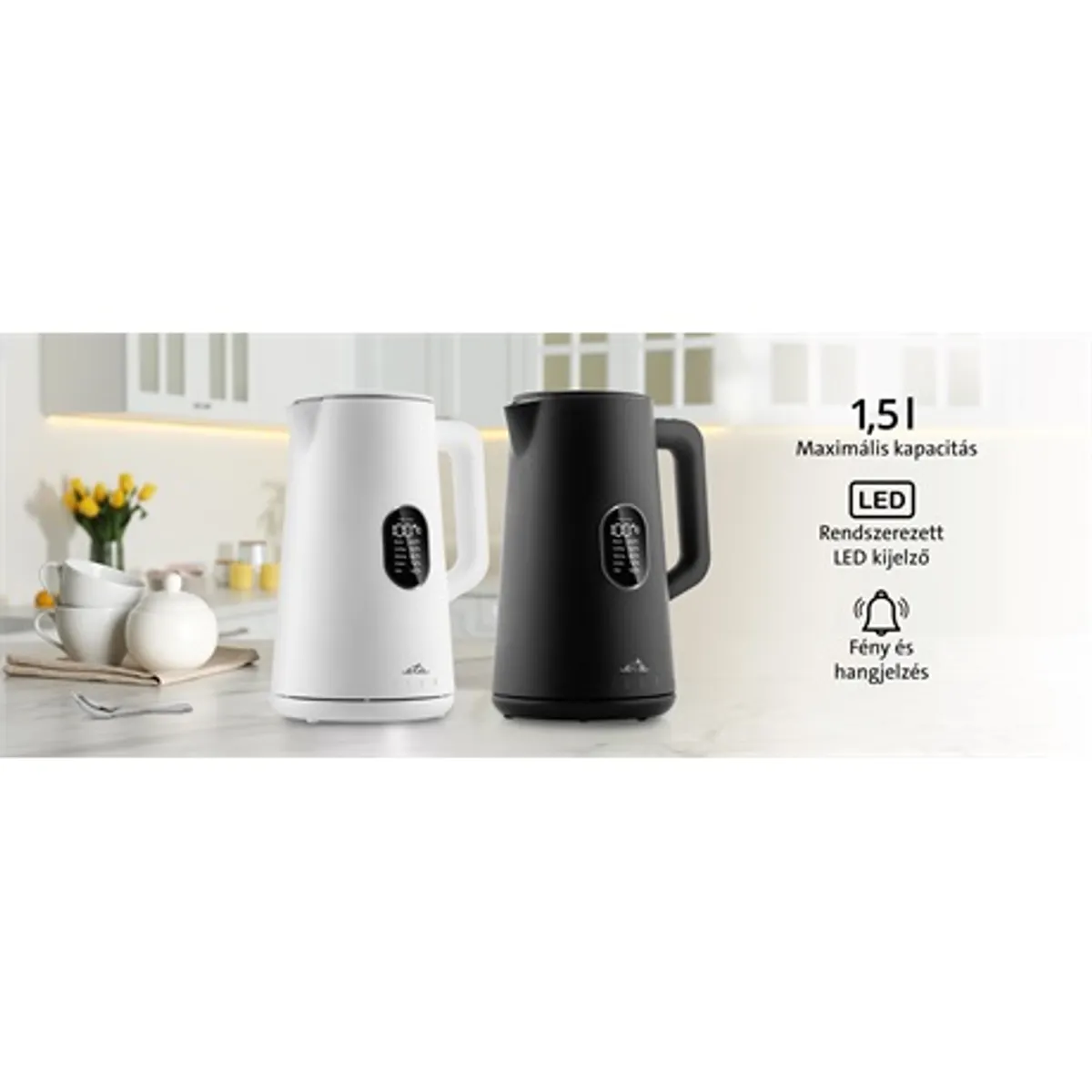 Eta 559790010 Elsa vízforraló duplafalú 1,5 l 1800 W 40-100 °C LED kijelző Keep Warm automatikus kikapcsolás #9