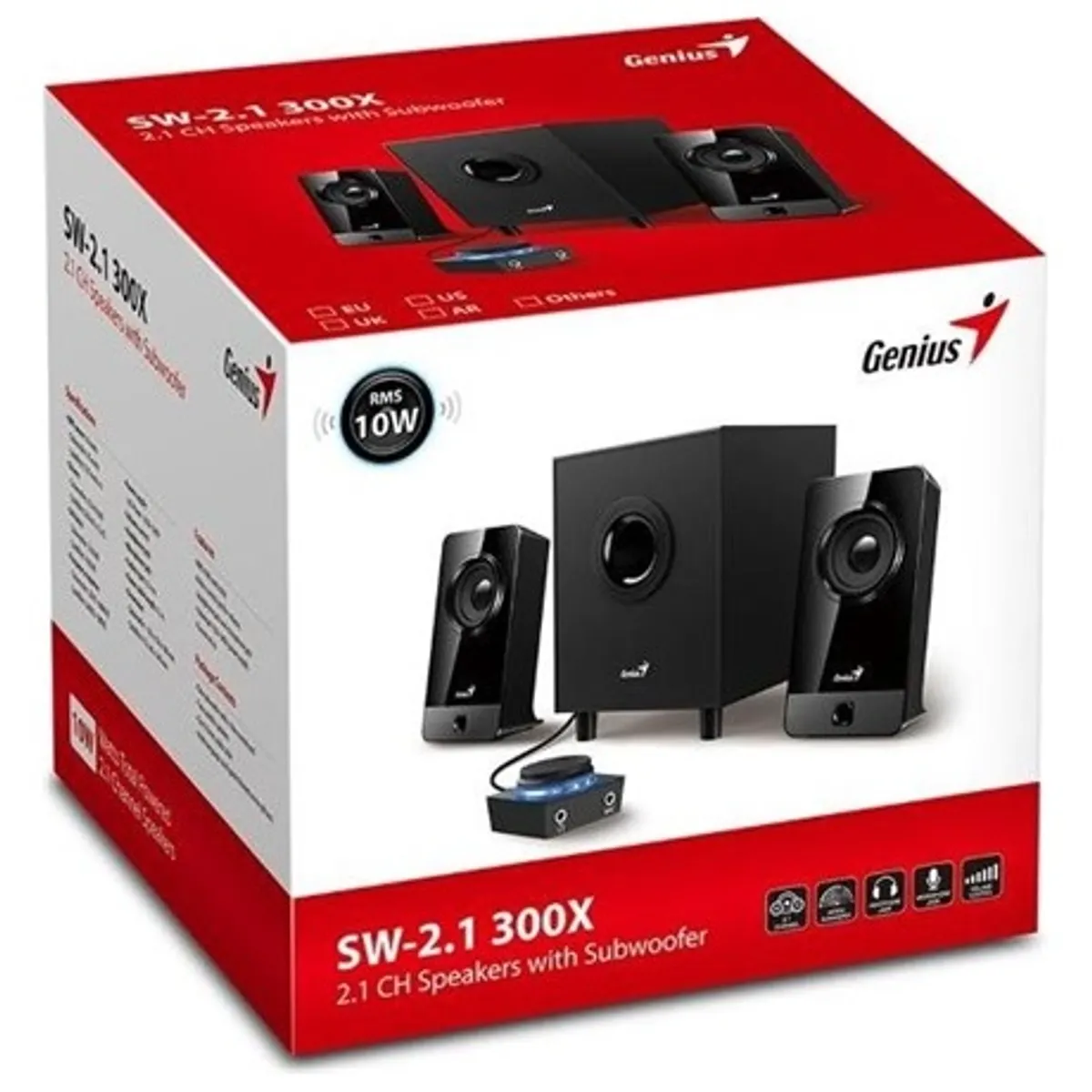 Genius SW-G2.1 300X 2.1 hangfal szett 4" sub 2x2.6" szatellit RMS 10W 25Hz-200kHz; 200Hz-18kHz bemenet 3.5mm #5