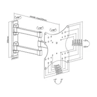 Stell SHO 4540 fali konzol kihúzható teherbírás 20 kg 23-42" VESA 75x75 100x100 200x100 200x200 dőlés 10 forgás 90 fok fekete #5