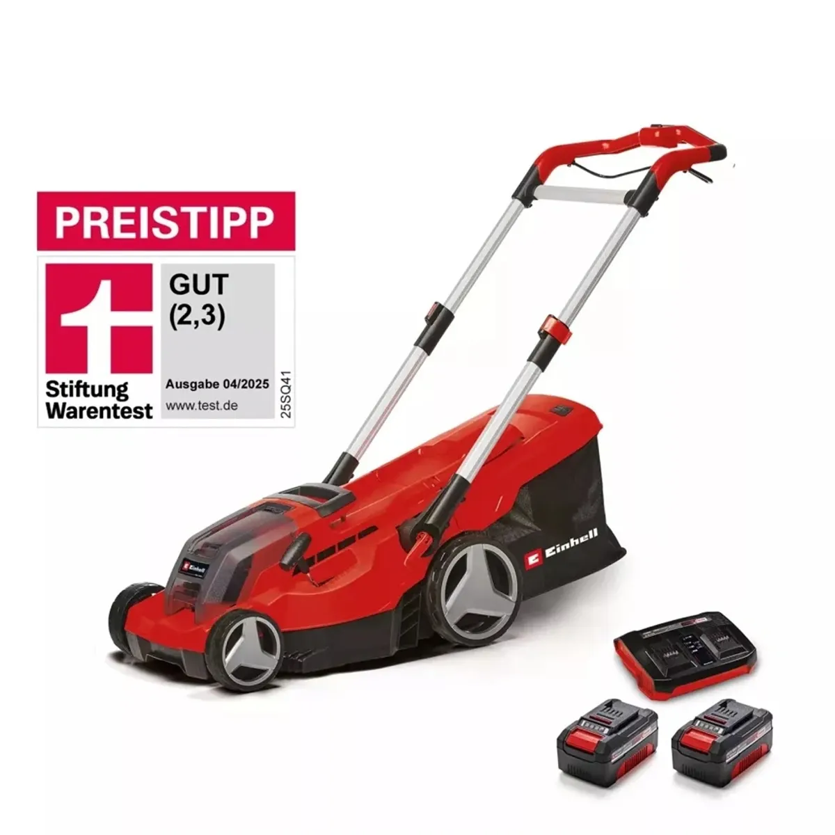 Einhell GP-CM 36/450 (2X4,0AH) AKKUS FŰNYÍRÓ Power X-Change kefe nélküli motor 38 cm vágás 45 L gyűjtő 25-75 mm #1