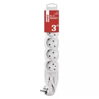 Emos P0523R Hosszabbító 3 m fehér 5 aljzatok Schuko 1,5 mm2 PVC gyerekzár #2