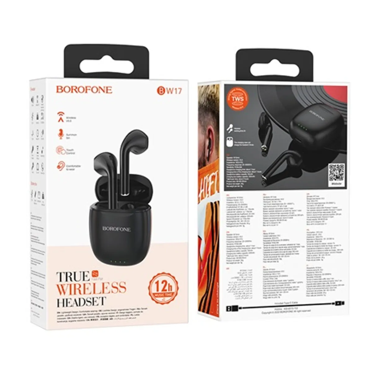 Borofone BW17 Bluetooth fülhallgató érintőgombos töltőtokkal Bluetooth 5.0 3 óra lejátszás 25mAh fülönként 200mAh tok #4