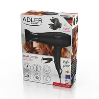 Adler AD2267 hajszárító 2100W 2 fokozat 3 hőmérséklet behajtható markolat diffúzor levegő szűkítő akasztófogantyú hideg levegő gomb 1.72 m #7