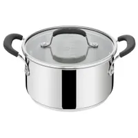 Tefal E3184455 Jamie Oliver lábas 20 cm 2,5 L rozsdamentes acél szilikon fogantyúval indukciós kompatibilis fedél üvegből készült #1