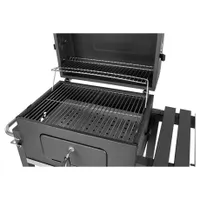 Fieldmann FZG 1008 grill kerti faszenes tűztér 61x45,5 cm sütőrács 27,8x41,5 cm melegentartó rács 53,5x24 cm sütési magasság 78 cm krómozott grillrácsok beépített hőmérő #3