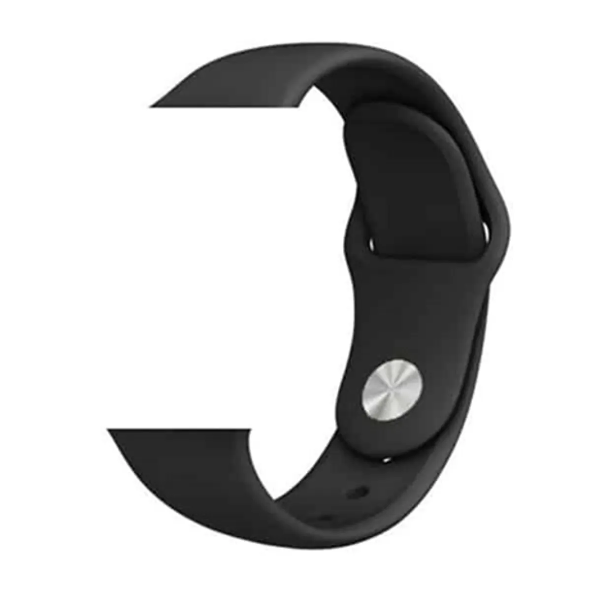 Mybandz 20SKU6111 szilikon óraszíj gömb csattal 20 mm fekete állítható 145-195 mm #1