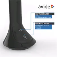 Avide ABLDL-CALENDAR-5W fekete led asztali lámpa naptárral óra ébresztő hőmérséklet kijelzés akkumulátor #5