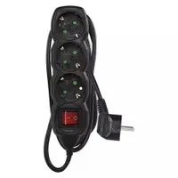 Emos PC1321R hálózati elosztó 3 aljzat kapcsolóval 1,5 m fekete Schuko 250V 16A #1