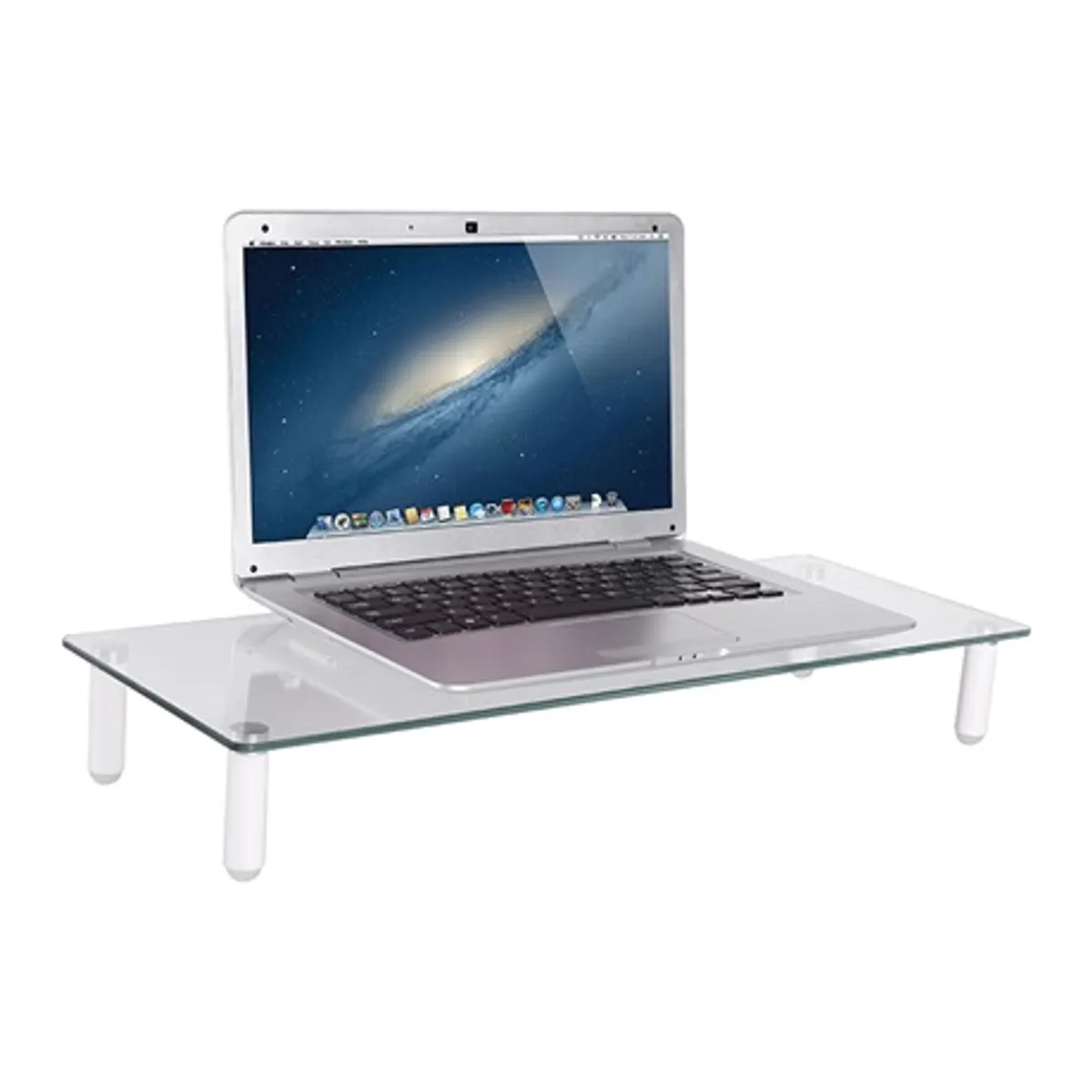 Stell SOS 5010 monitor állvány üveg edzett 5 mm, szerszám nélküli összeszerelés, csúszásgátló alátétek, teherbírás 20 kg, acél és üveg #8