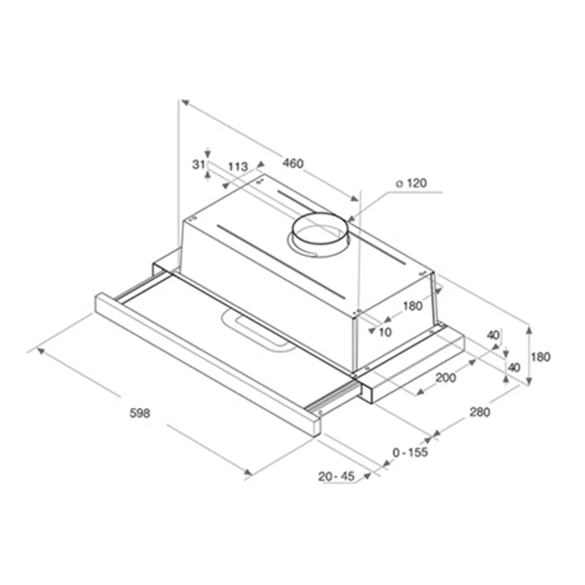 Whirlpool akr 749/1 wh páraelszívó beépíthető 60 cm 1 motor 3 sebesség led világítás aktívszénás és légkivezetéses üzemmód #3