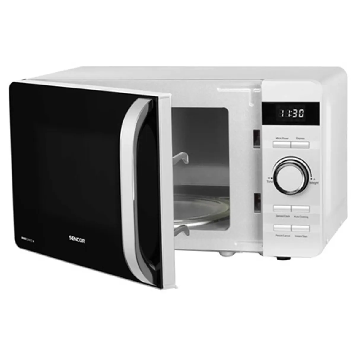 Sencor SMW5017WH mikrohullámú sütő 17 l, 800 W, 270 mm forgótányér, 60 perc időzítő, 5 fokozat, fehér #2