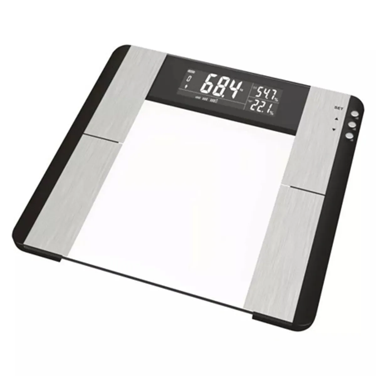 Emos EV104 EV104 150 kg, 100 g, BMI; automatikus kikapcsolás 35 s; háttérvilágítású LCD; edzett üveg; memória 10 fő; 2x AAA #2