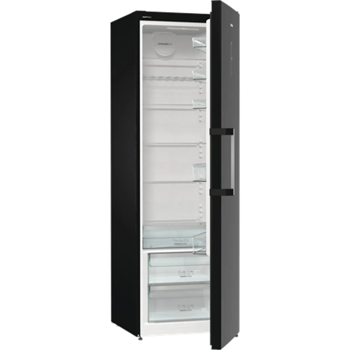 Gorenje R619EABK6 egyajtós hűtő alulfagyasztóval fekete 60 cm szélesség 398 l űrtartalom LED kijelző energiaosztály E #6