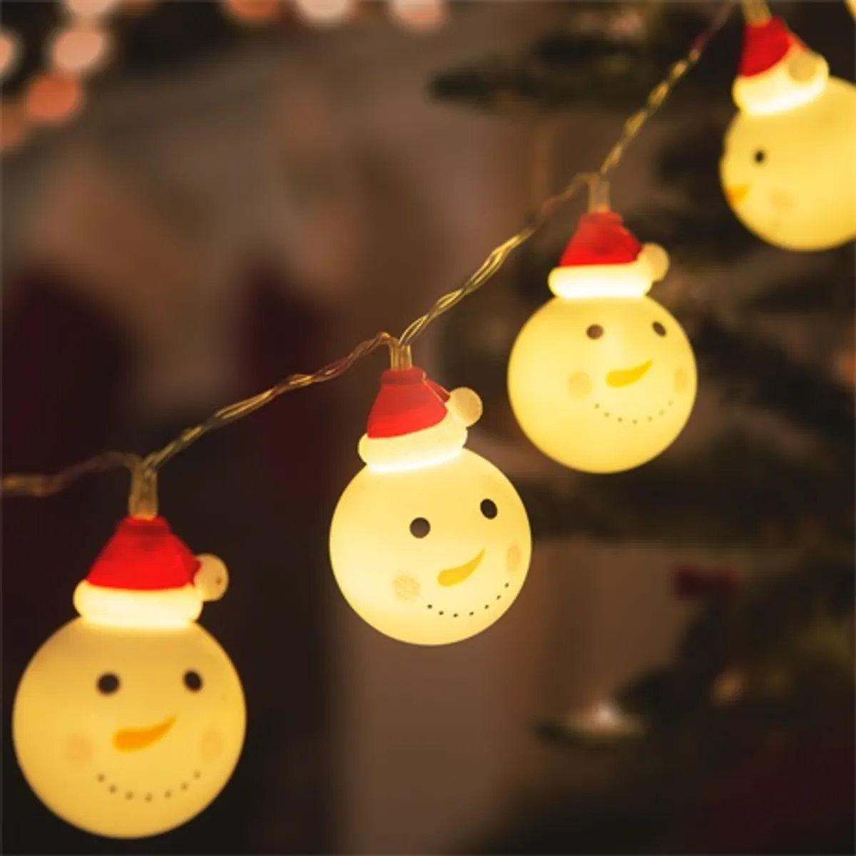 Family Christmas 58222A LED fényfüzér hóember elemes melegfehér 10 LED 1 m 3x AA #1