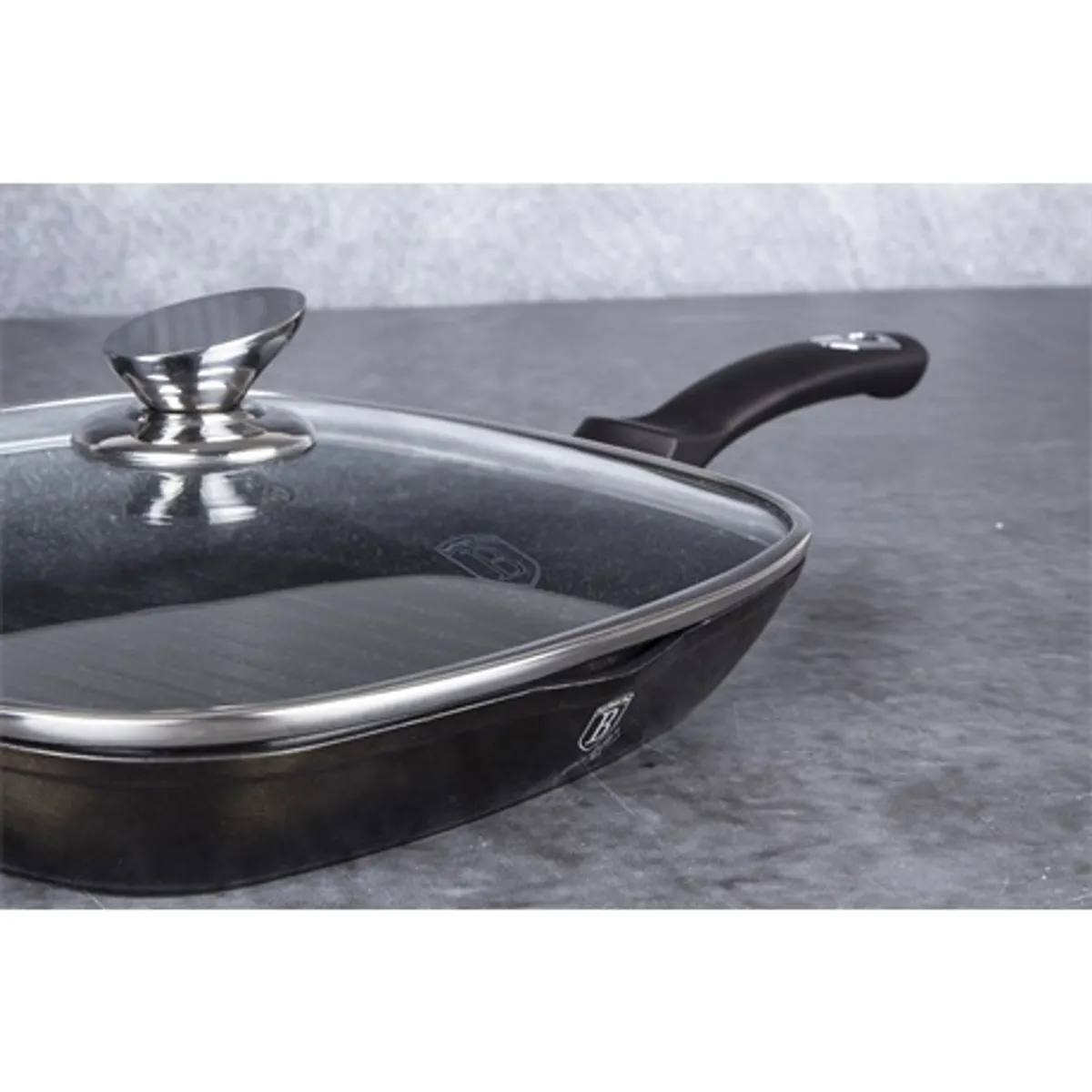 Berlinger Haus BH-6612 grill serpenyő fedővel 28 cm, indukciós kompatibilis, tapadásmentes, PFOA-mentes, sütőben használható #4