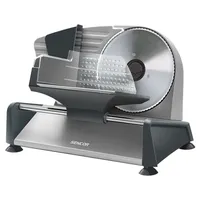 Sencor SFS4050SS elektromos szeletelő 190 mm tárcsa 1-15 mm szeletvastagság 190x162 mm adagoló kocsi 155x82 mm nyomólap 150 W