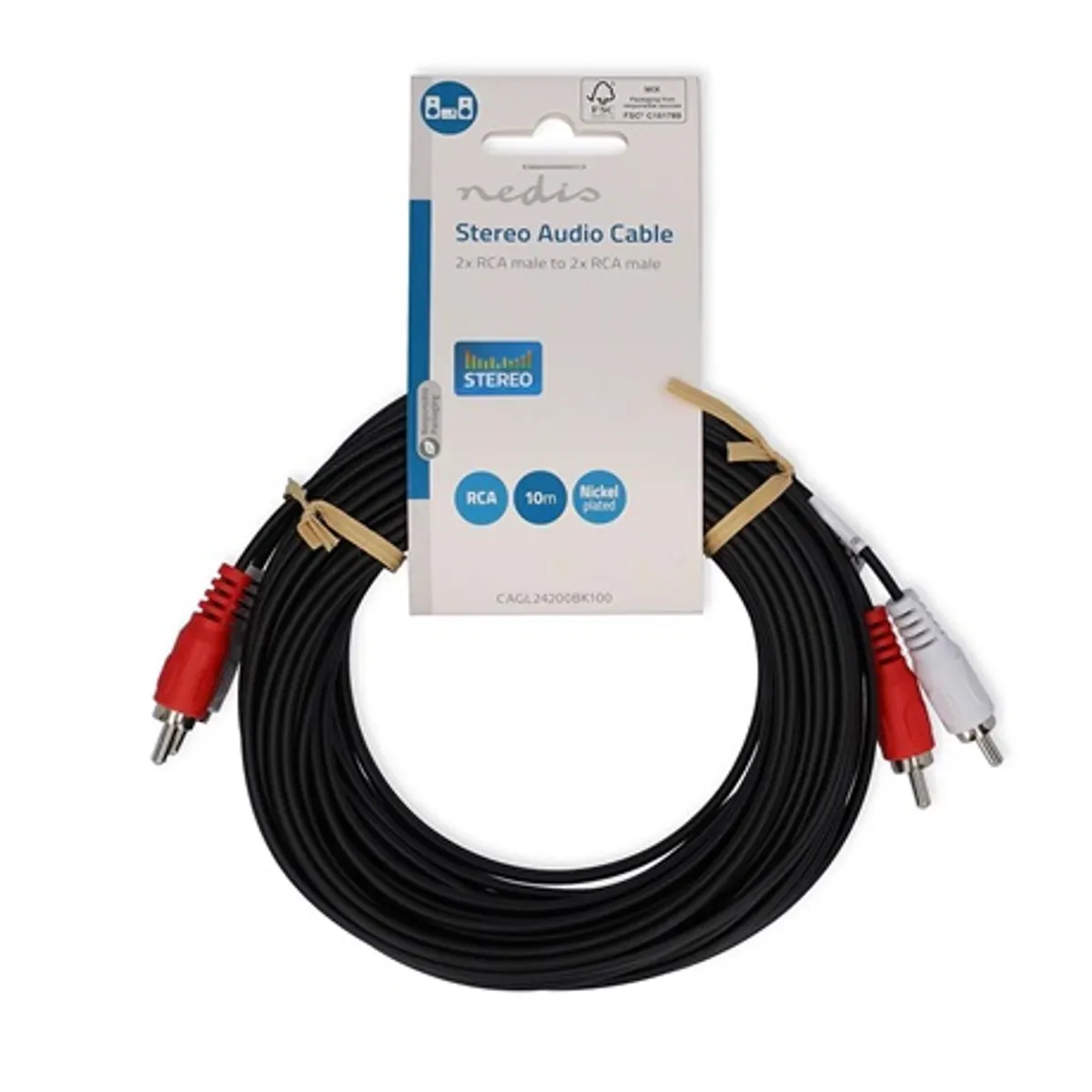 Nedis CAGL24200BK100 sztereo RCA-kábel 2x RCA dugó 10m #3