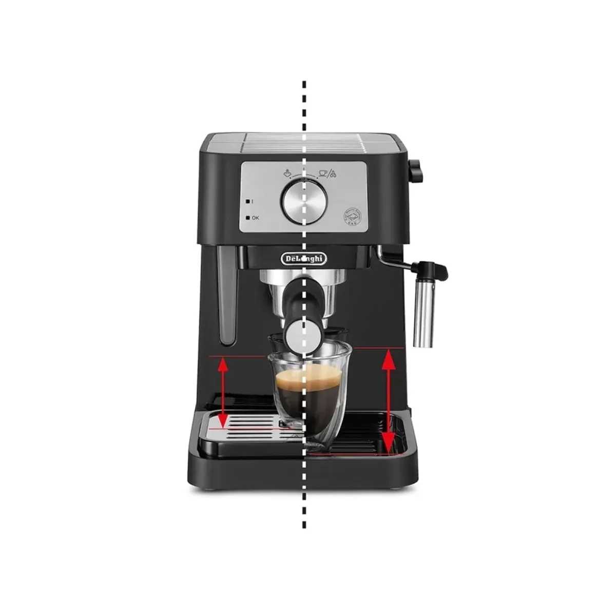 Delonghi EC260.BK Stilosa eszpresszó kávéfőző, 1100 W, 15 bar, tejhabosító, 1 L, fekete #5