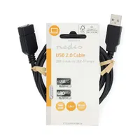 Nedis CCGL60010BK10 USB A-A hosszabbító kábel 1 m USB 2.0 fekete #3