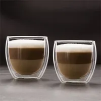 Family 57176J duplafalú üvegpohár cappuccino 250 ml 2 db #1