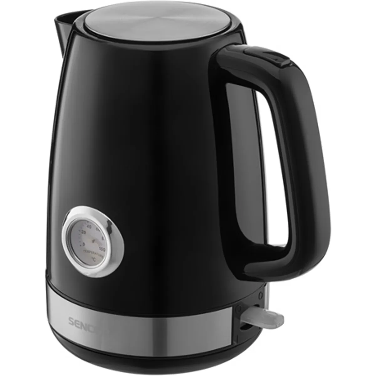 Sencor SWK1798BK vízforraló 1,7 l 2150 W beépített hőmérő rozsdamentes acél fűtőlap rejtett spirál vízszint kijelző működésjelző fedélzár #1