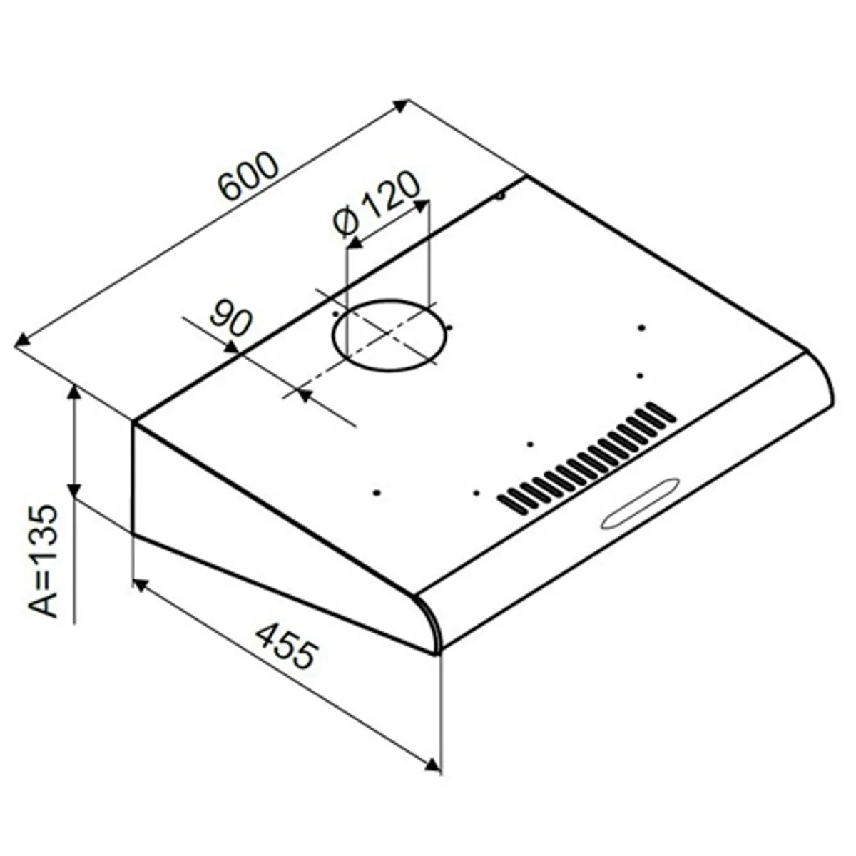 MPM MPM-61-PX-70 beépíthető páraelszívó 60 cm 3 fokozat mosható alumínium hálószűrő szénszűrő opcionális 4W LED világítás LWA 56-63 dB #2