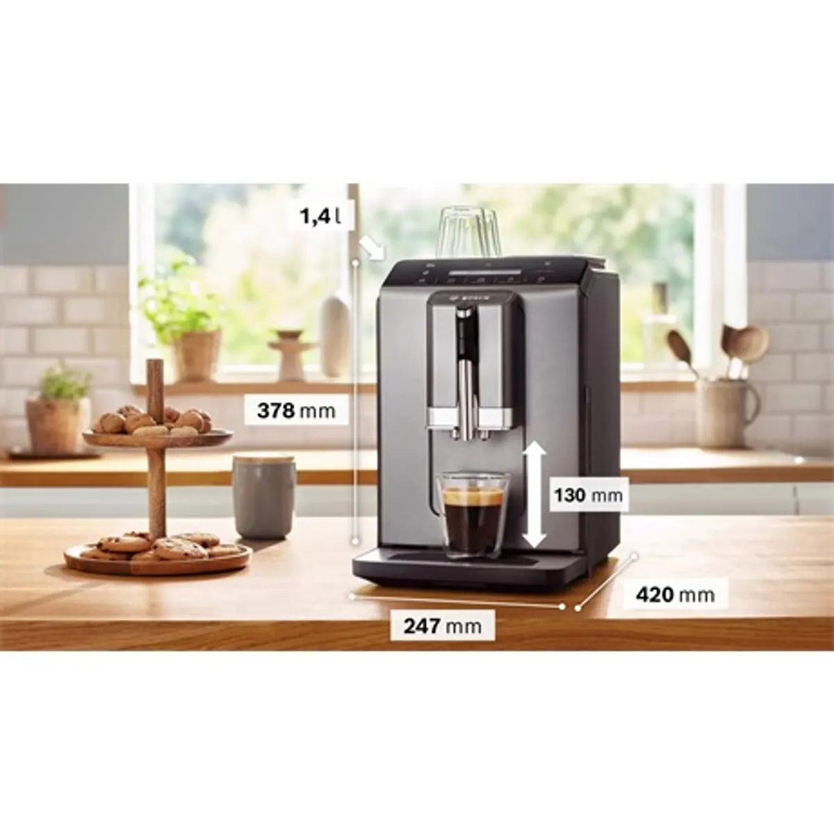 Bosch TIE20504 VeroCafe Serie 2 automata kávéfőző kerámia őrlőmű OneTouch 15 bar tejhabosító LCD csészemelegítő #3