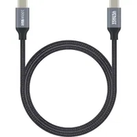 Yenkee YCU 323 BK USB-C 3.1 Gen 2 töltőkábel 1,5 m nylon fonat alumínium ház kétoldalú USB-C 10 Gbps 100 W #2