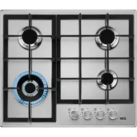Aeg HGB64420SM beépíthető gázfőzőlap 60 cm, 4 zóna, Wok égő 4000W, StepPower 1-9, frontkapcsolós, rozsdamentes acél #1