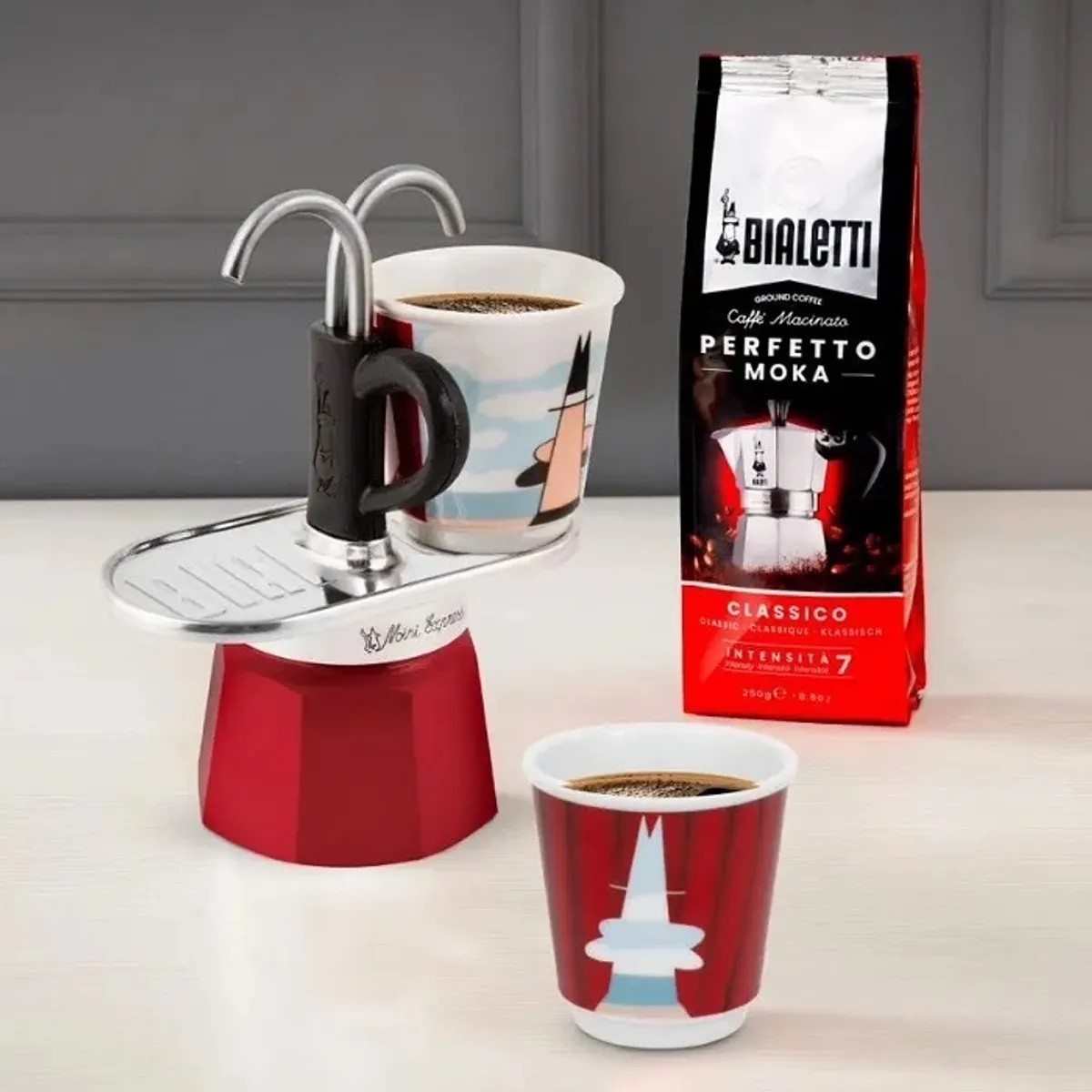 Bialetti 1406-MR Mini Express kávéfőző szett 2 adag piros alumínium #3