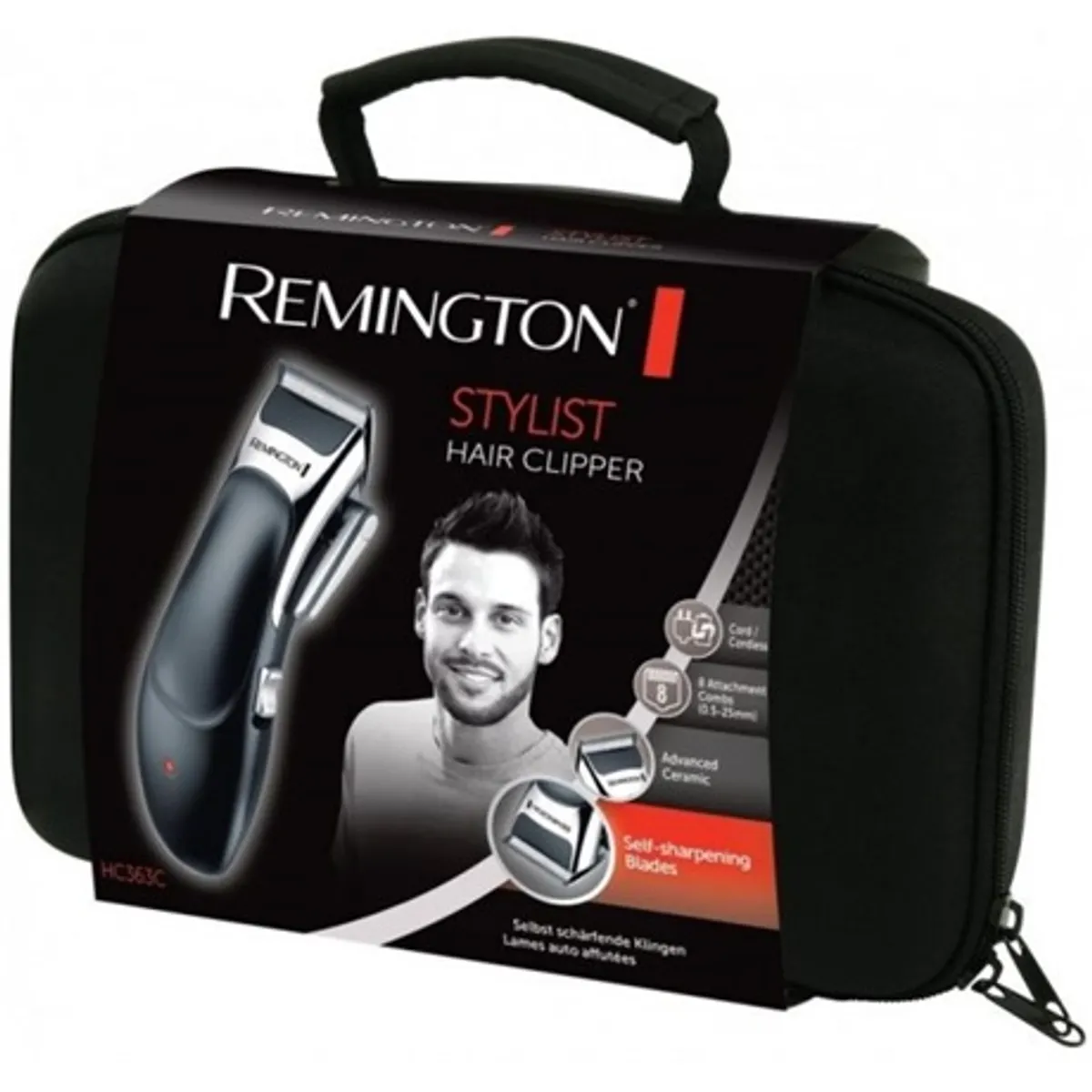 Remington HC363C Stylist hajvágó 6 vezetőfésű 3-25 mm kerámia vágóél önélező 40 perc vezeték nélküli #4
