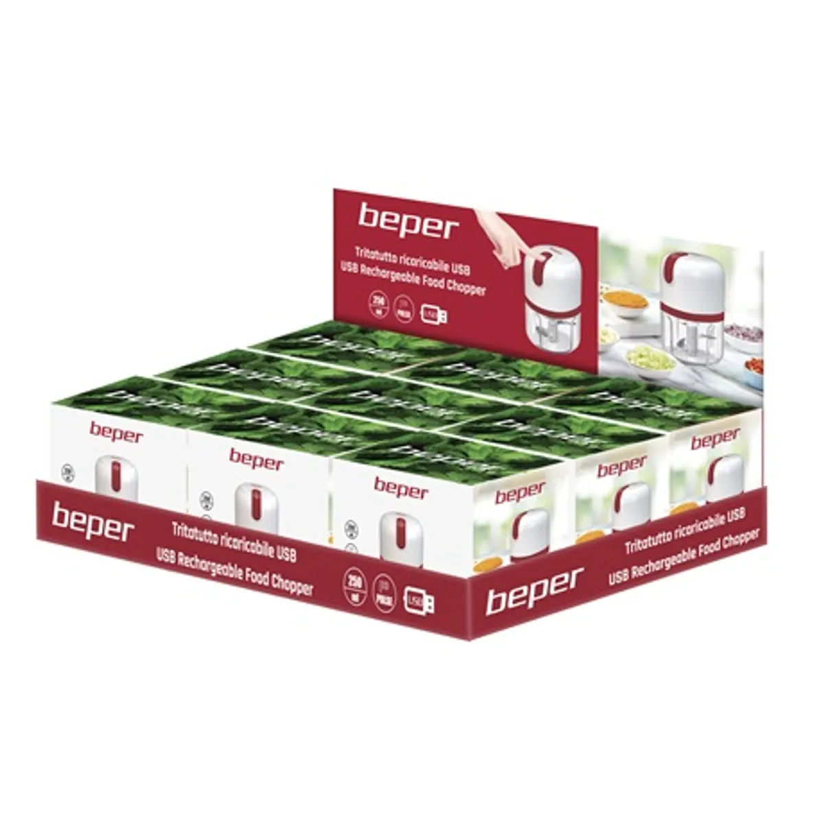 Beper P102ROB050 akkumulátoros mini aprító 250 ml 3 pengés USB töltés 30 W #4