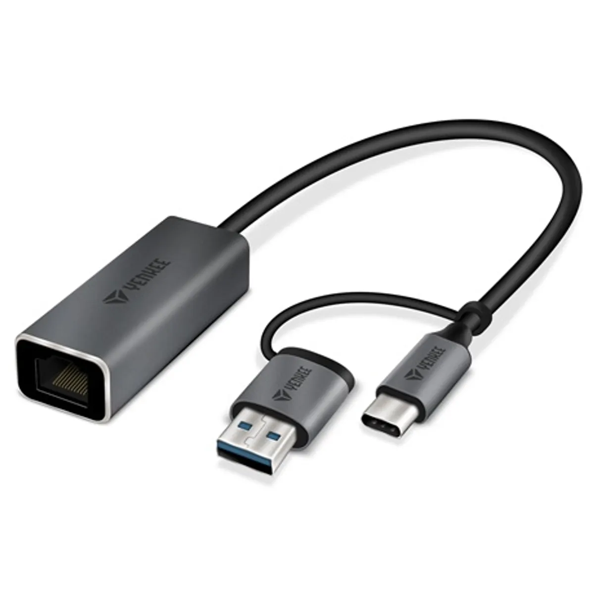 Yenkee YTC 013 hálózati adapter USB-C USB-A 1 Gbps RJ-45 alumínium plug and play RTL8153 #1