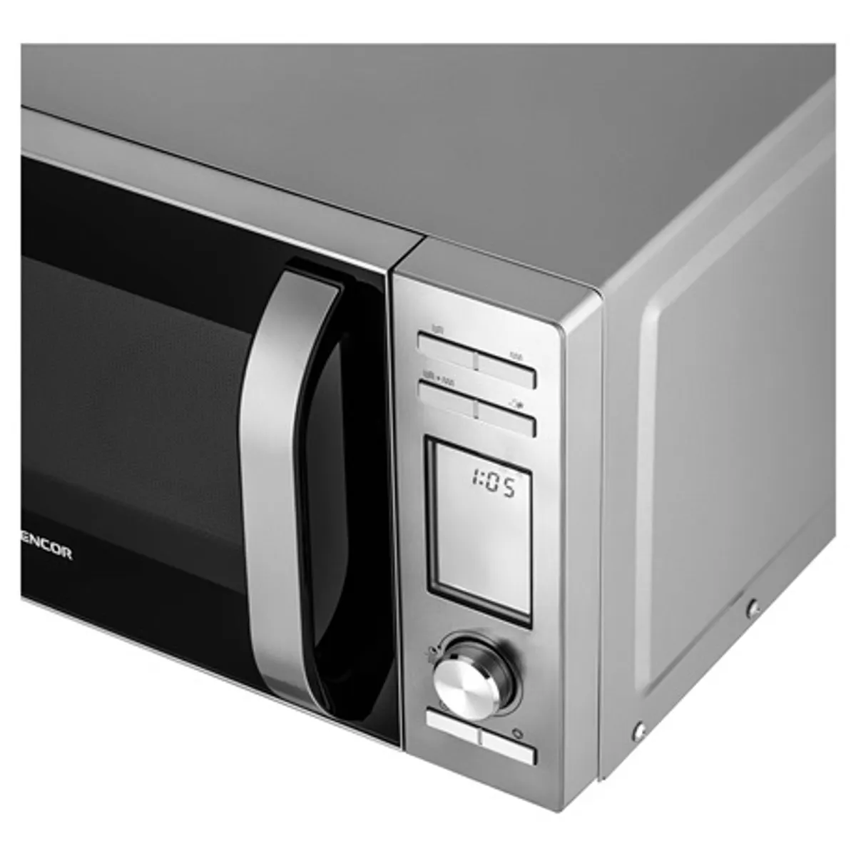 Sencor SMW 6020SS Mikrohullámú sütő 20 L, 700 W mikró, 900 W grill, 9 program, LED panel, rozsdamentes külső, zománcozott belső, 245 mm forgótányér #9