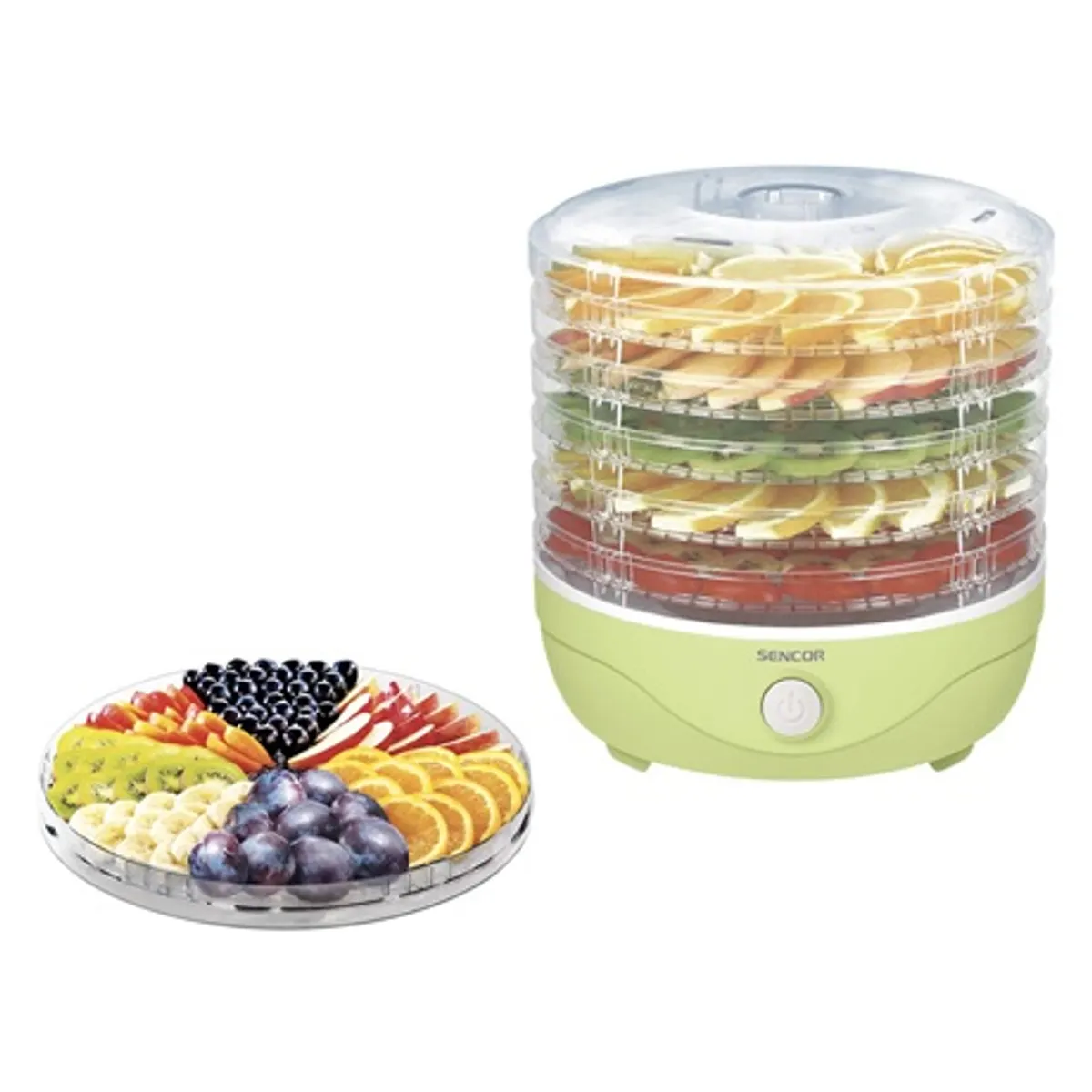 Sencor SFD 757GG Aszaló 5 szárító tálca, 23 cm, 250 W, beépített ventilátor, átlátszó borítás #2