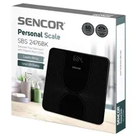 Sencor SBS 2476BK személymérleg 4 szenzor, 180 kg, 100 g pontosság, auto on, auto off, led kijelző, üveg 5 mm #2