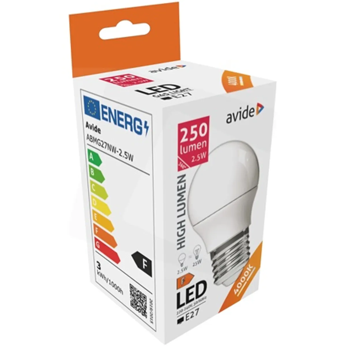 Avide ABMG27NW-2.5W LED Globe Mini G45 E27 NW 4000K 250lm #3