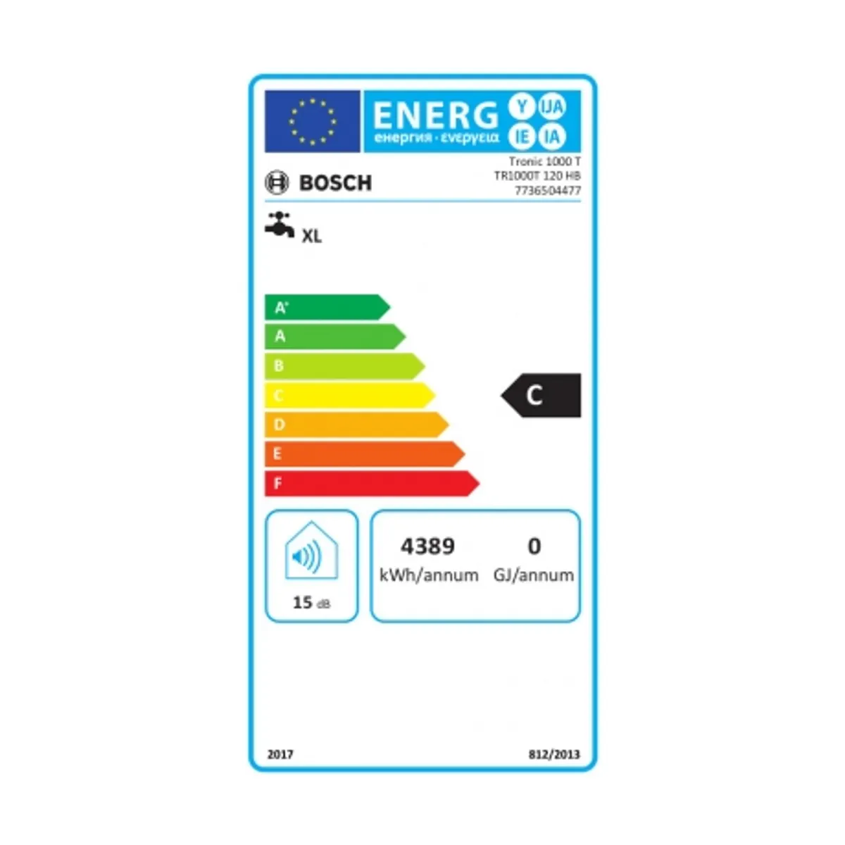 Bosch TR1000T 120 HB forróvíztároló Elektromos 120 l 2 kW 8 bar #3