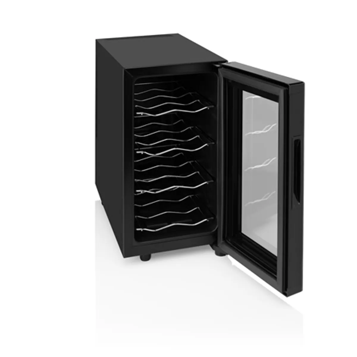 Hyundai VIN8G borhűtő termoelektromos 8 palack 12-18 °C G energiaosztály zaj 26 dB 46,0 x 25,2 x 50,4 cm 4 króm polc érintésvezérlés beltéri LED fehér #3