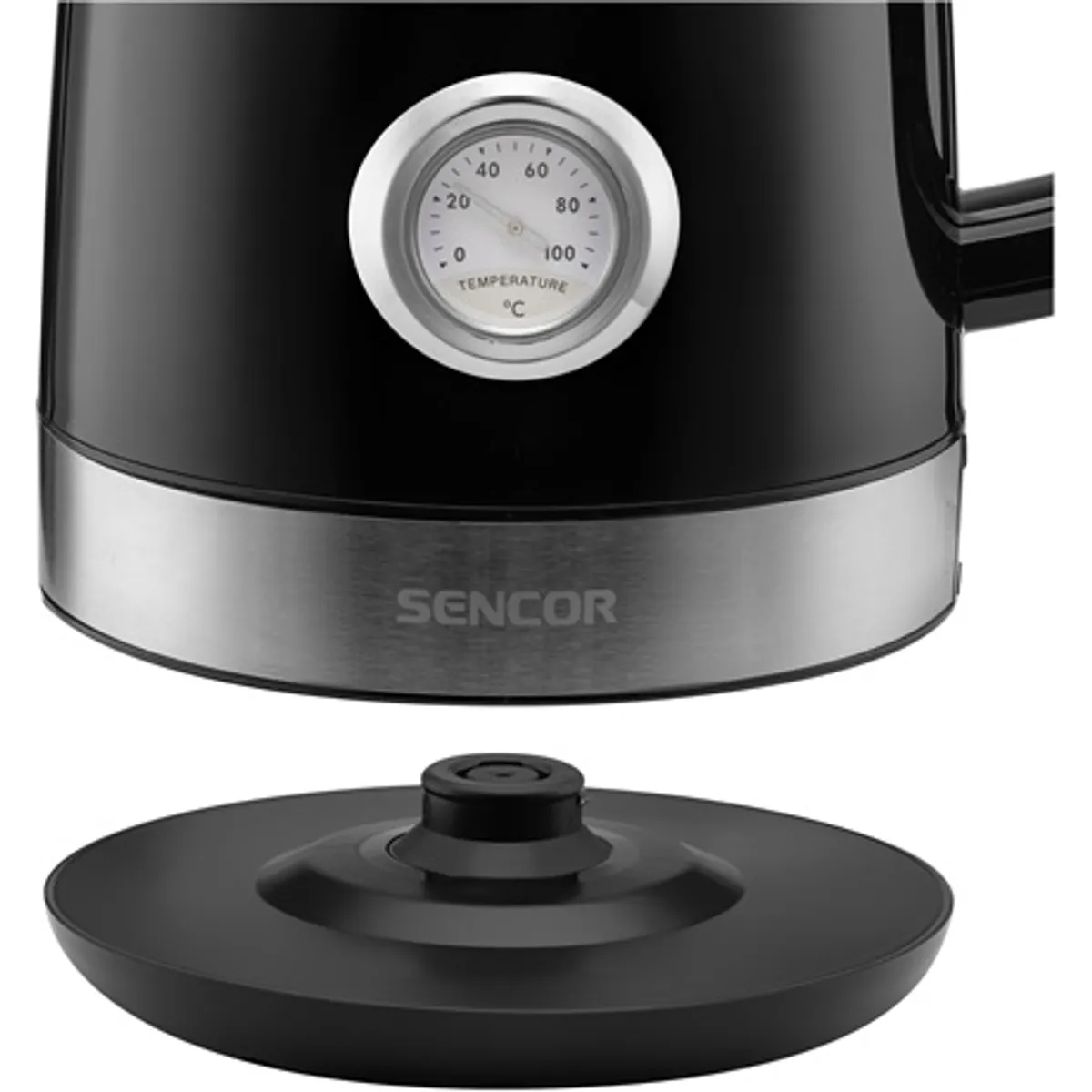 Sencor SWK1798BK vízforraló 1,7 l 2150 W beépített hőmérő rozsdamentes acél fűtőlap rejtett spirál vízszint kijelző működésjelző fedélzár #10