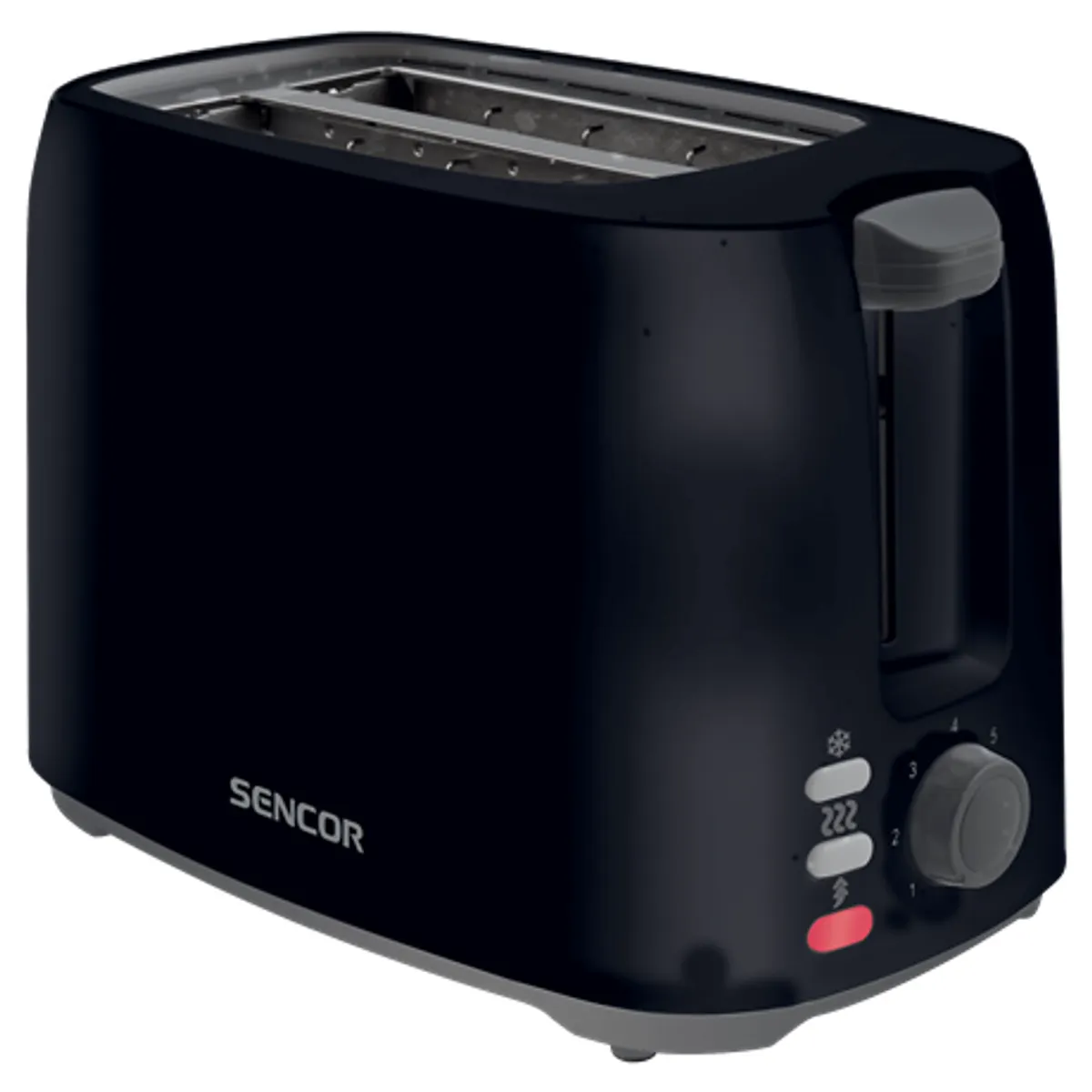 Sencor STS2607BK kenyérpirító 2 szeletes, 750 W, 7 fokozat, kiolvasztás, melegen tartás, automatikus kioldás, morzsagyűjtő #1